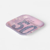 Glam Pink and Silver Sequin 50th Birthday Party  Pappteller (Gewinkelt)