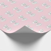 Glam Pink Aqua Blue Tiffany Thema White Bow Geschenkpapier (Ecke)