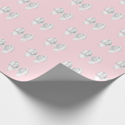 Glam Pink Aqua Blue Tiffany Thema White Bow Geschenkpapier (Ecke)
