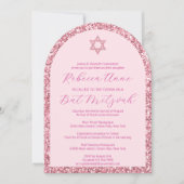 Glam Pink Arch Traditionelles Elegantes Bat Mitzva Einladung (Vorderseite)