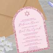 Glam Pink Arch Traditionelles Elegantes Bat Mitzva Einladung