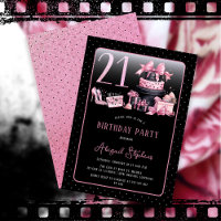 Glam Pink Black Fashion 21. Geburtstag Party