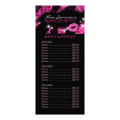 Glam Pink Black Glitzer Preisliste Menü (Vorne)