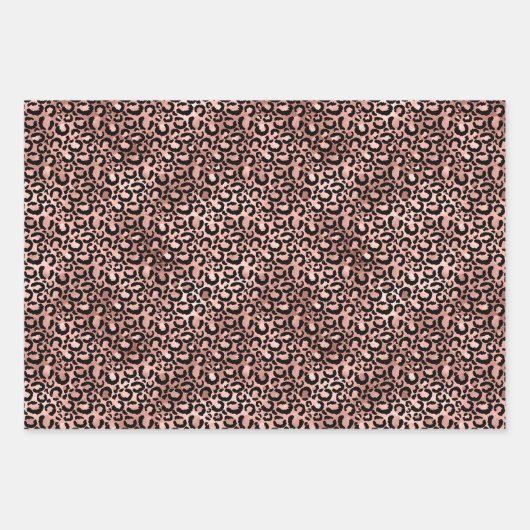 Glam Pink Black Leopard Print Geschenkpapier Set (Vorderseite 3)