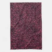Glam Pink Black Leopard Print Geschirrtuch (Vertikal)