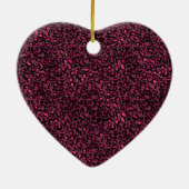 Glam Pink Black Leopard Print Keramik Ornament (Hinten)