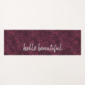 Glam Pink Black Leopard Print Yogamatte (Vorderseite (Horizontal))