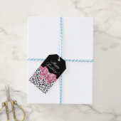 Glam Pink Bow Diamond Black Leopard Happy Birthday Geschenkanhänger (Mit Garn)