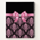 Glam Pink Bow-Pink Lace-Black Notizblock (Rückseite)