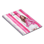 Glam Pink Brown Haarbild Notizblock (Rechte Seite)