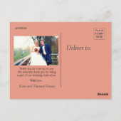 Glam Pink Bubbles Chic Calligrafy Danke Karte (Rückseite)