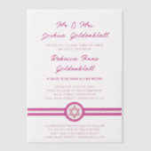 Glam Pink Chic Elegant Traditionelles Bat Mitzvah Pergament Einladungen (Vorderseite)