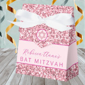 Glam Pink Chic Imitats Glitzer Bat Mitzvah Party Geschenkschachtel