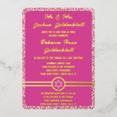Glam Pink Classic Elegant Bat Mitzvah Gold Folieneinladung (Vorderseite)
