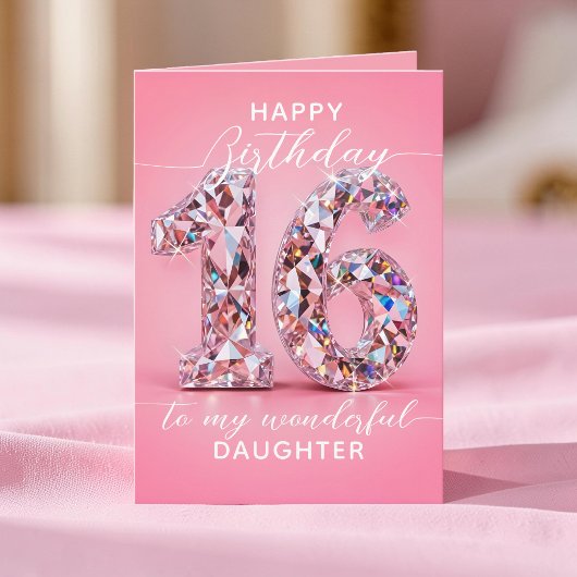 Glam Pink Diamant Glanz Süße 16 Geburtstag Karte