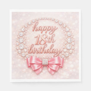 Glam Pink Diamant Glücklicher 18. Geburtstag Desig Serviette