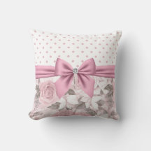 Glam Pink Diamond Bow Floral Polka Dots