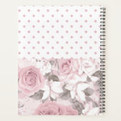 Glam Pink Diamond Bow Floral Polka Dots Planer (Rückseite)