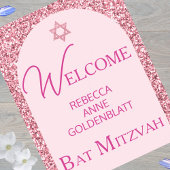 Glam Pink Elegant Chic Bat Mitzvah Willkommen Poster