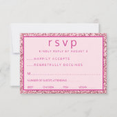 Glam Pink Elegant Star von David Bat Mitzvah RSVP Karte (Vorderseite)
