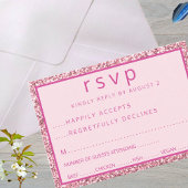 Glam Pink Elegant Star von David Bat Mitzvah RSVP Karte