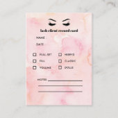 Glam PINK Eyelash Extension Client Consulting Visitenkarte (Vorderseite)