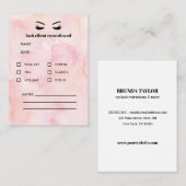 Glam PINK Eyelash Extension Client Consulting Visitenkarte (Vorne/Hinten)