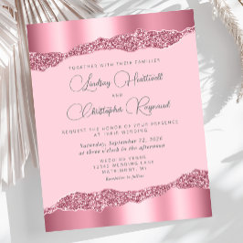 Glam Pink Foil Glitzer Hochzeit einladen