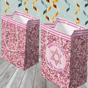 Glam Pink Gastgeschenke oder präsentiert Bat Mitzv Mittlere Geschenktüte