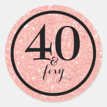Glam Pink Glitter 40 & Foxy Geburtstag