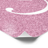 Glam Pink Glitter Siebzig und fantastischer Geburt Poster (Ecke)