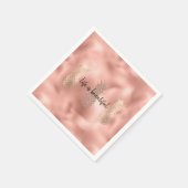 Glam Pink Glitz Gold Ananas tropisch Serviette (Ecke)