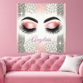 Glam Pink Glitzer Eyelashes Leinwanddruck