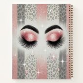 Glam Pink Glitzer Eyelashes Notebook Notizblock (Rückseite)