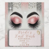 Glam Pink Glitzer Eyelashes Weinetikett (Einzelnes Label)