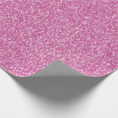 Glam Pink Glitzer Geschenkpapier (Ecke)