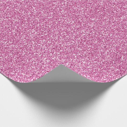 Glam Pink Glitzer Geschenkpapier (Ecke)