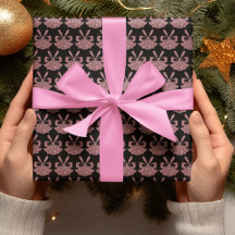 Glam Pink Glitzer Glocken auf Schwarz Urlaub