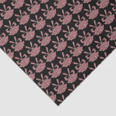 Glam Pink Glitzer Glocken auf Schwarz Urlaub Seidenpapier (Detail)