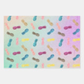 Glam Pink Glitzer Gold Ananas Geschenkpapier Set (Vorderseite 2)