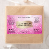Glam Pink Glitzer Haarserumetiketten (Insitu)