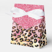 Glam Pink Glitzer Leopard Muster Geschenkschachtel (Vorderseite)