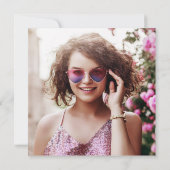 Glam Pink Glitzer Look 2024 Grad Party | FOTO Einladung (Rückseite)