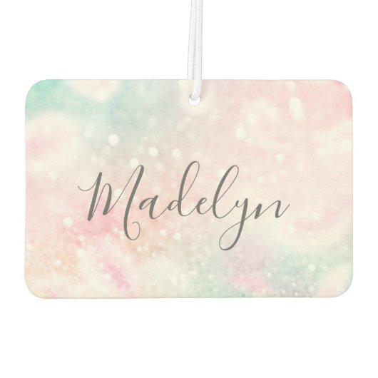 Glam Pink Glitzer Pastel Girly Pattern Autolufterfrischer (Rückseite)