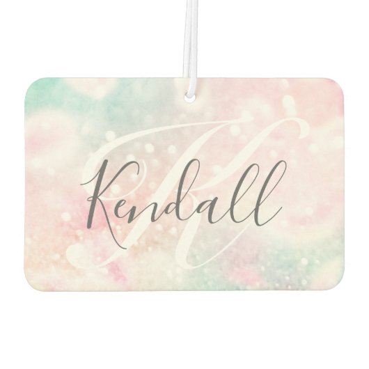 Glam Pink Glitzer Pastel Girly Pattern Autolufterfrischer (Rückseite)