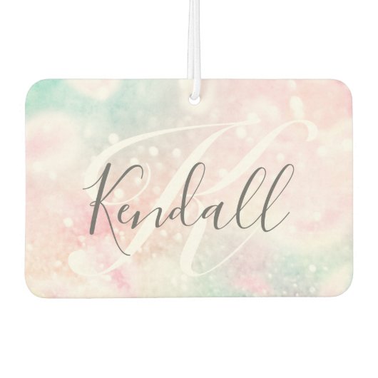 Glam Pink Glitzer Pastel Girly Pattern Autolufterfrischer (Vorderseite)