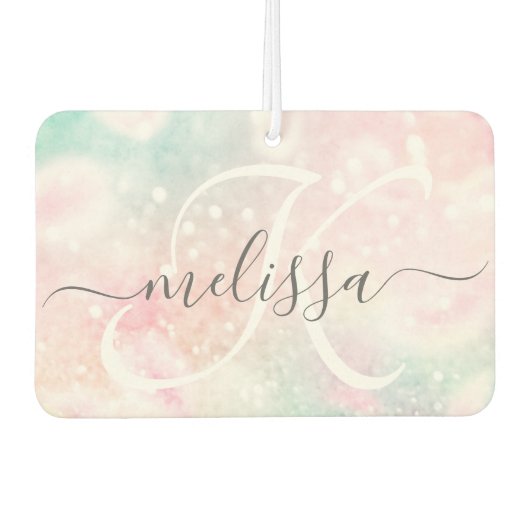 Glam Pink Glitzer Pastel Girly Pattern Autolufterfrischer (Vorderseite)