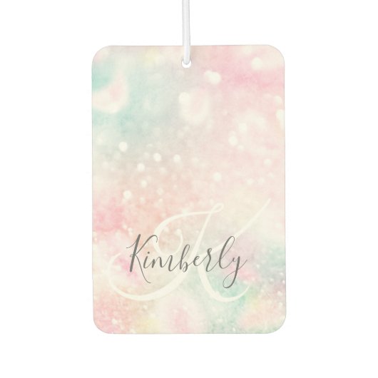 Glam Pink Glitzer Pastel Girly Pattern Autolufterfrischer (Vorderseite)