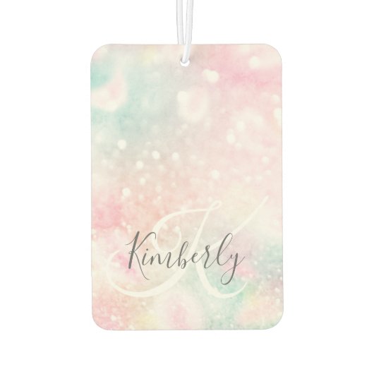 Glam Pink Glitzer Pastel Girly Pattern Autolufterfrischer (Rückseite)