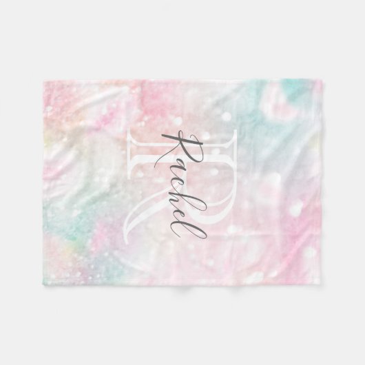 Glam Pink Glitzer Pastel Girly Pattern Fleecedecke (Vorderseite (Horizontal))